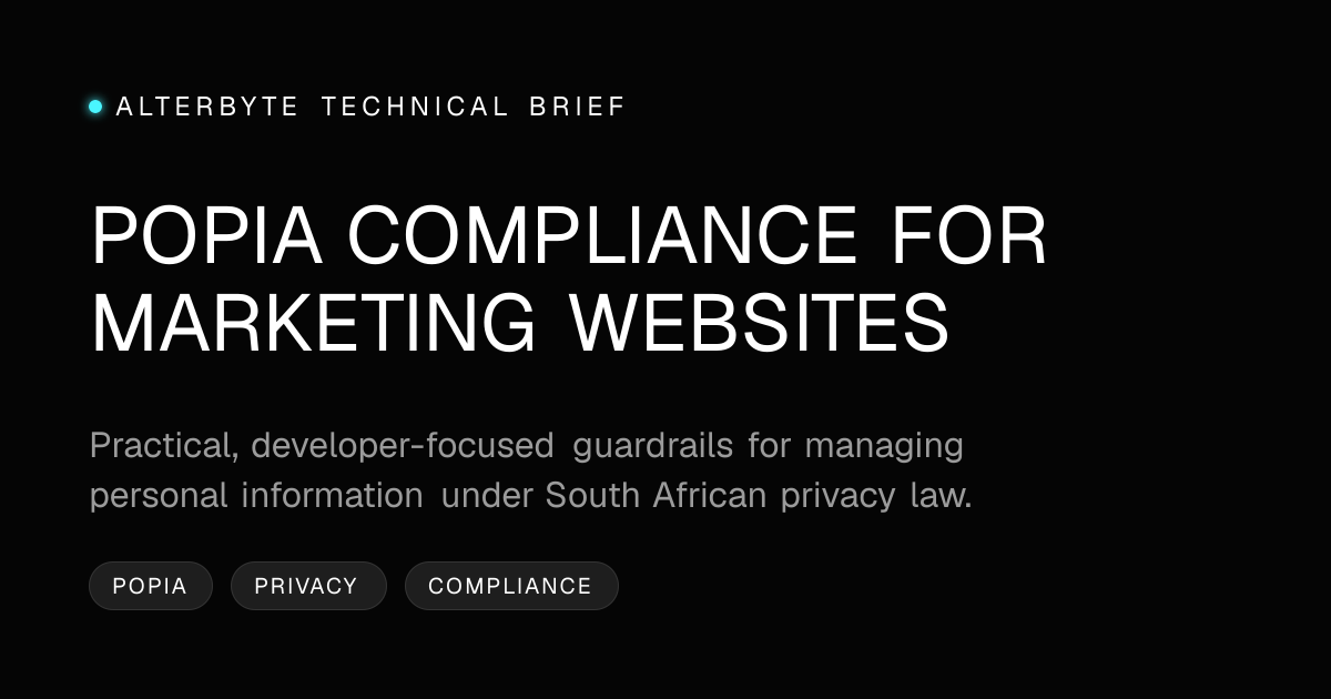POPIA Compliance for Marketing Websites | AlterByte